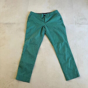 Banana Republic Hampton Fit Cigarette Green Diamonds Ankle Pants sz 0